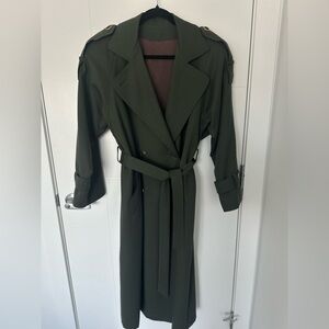 Vintage Mallia Pure Virgin Wool Trench Coat | Made in Canada | Size 6